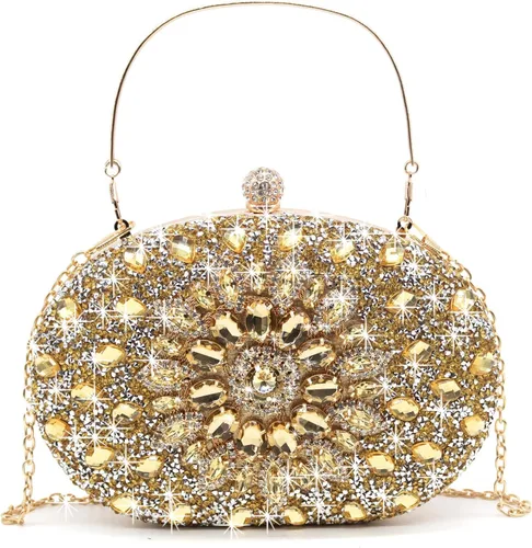 Miniatura 9 de Bolsos de mano de noche con diamantes de imitación para mujer, bolso de mano de boda, bolso de fiesta de novia, diamantes de graduación, bolsos