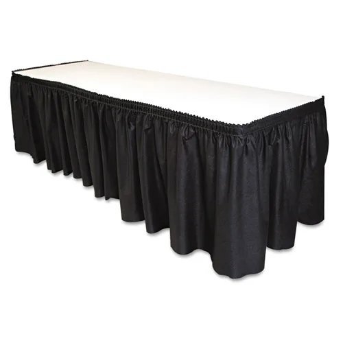 Juego de falda para mesa similar al lino de 29 pulgadas x 14 pies de Tablemate, Negro, 1