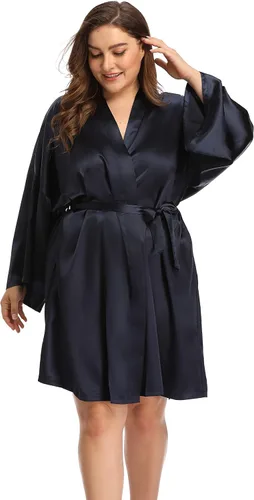 Miniatura 3 de Batas de satén para mujer talla grande bata floral para boda fiesta kimono ropa de dormir