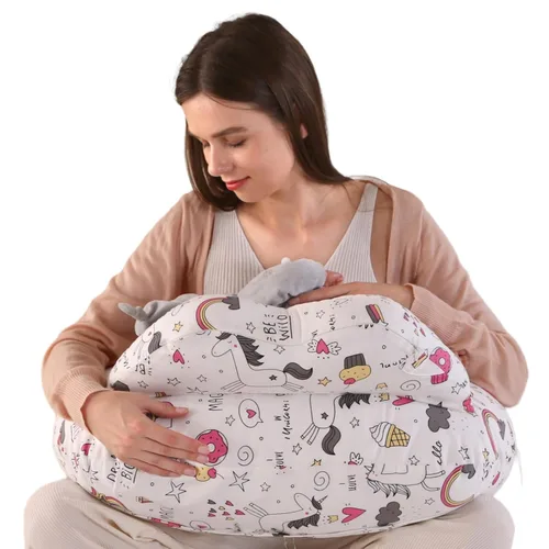 Miniatura 14 de Almohada de lactancia BATTOP para lactancia materna, alimentación con biberón, almohadas de lactancia de talla grande con correa ajustable