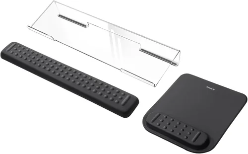 Miniatura 17 de MOSISO Soporte para Teclado de Computadora y Reposamuñecas para Teclado y Conjunto de Alfombrilla de Ratón, Conjunto de Reposamuñecas de Masaje