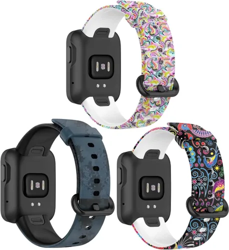 Senter Correa de reloj de silicona suave Correa de repuesto para Xiaomi Mi Watch Lite y Redmi Watch Lite Smart Watch 3 piezas-b