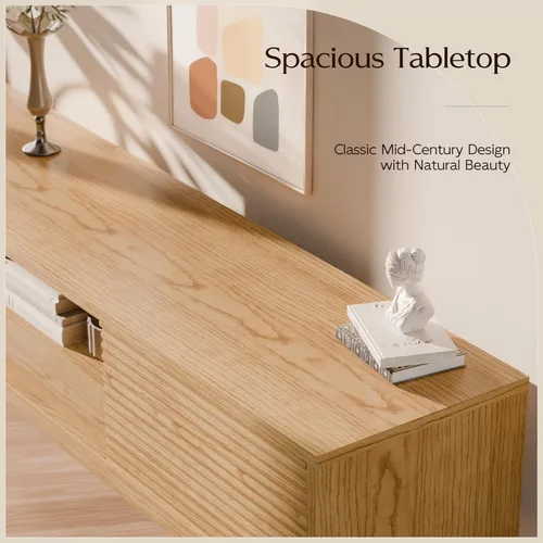 Miniatura 8 de TOLEAD Soporte para TV de 59", Soporte de Televisión Moderno de Mediados de Siglo para TV de 43/55/65 pulgadas, Consola de TV de Perfil Bajo