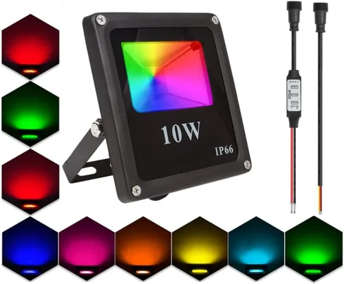 Miniatura 5 de Luces de inundación LED, luz de inundación RGB de píxeles WS2811, reflector de píxeles direccionables 10W-RGB, entrada DC12-24V IP65