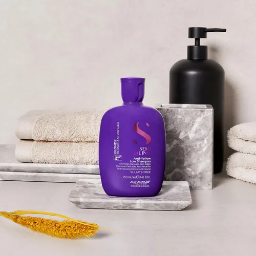 Miniatura 3 de ALFAPARF MILANO Semi di Lino - Champú morado para cabello rubio, resaltado, platino y plateado, neutraliza los tonos cobrizos, hidrata y fortalece