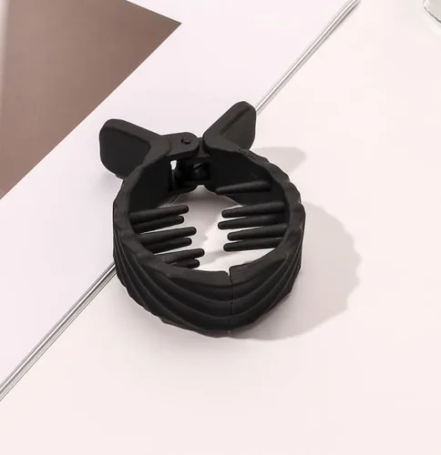 Miniatura 4 de 2 pinzas para el pelo de cola de caballo alta, con hebilla de cola de caballo mate, pinzas para el cabello redondas, dentadas pequeñas, mate