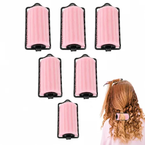 Fomiyes 6 rodillos de espuma para el cabello: rodillos de esponja para rizadores de peluquería - Esponja mediana para rizos suaves durante la noche