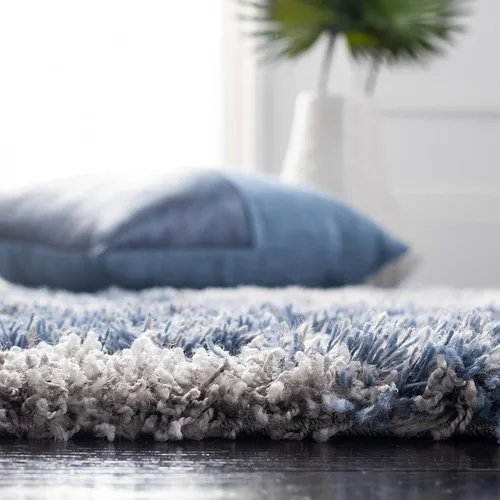 Miniatura 4 de SAFAVIEH Horizon Shag Collection - Alfombra decorativa, 2 x 3 pies, gris y azul, no desprende pelusa y de fácil cuidado, 2 pulgadas de grosor, ideal