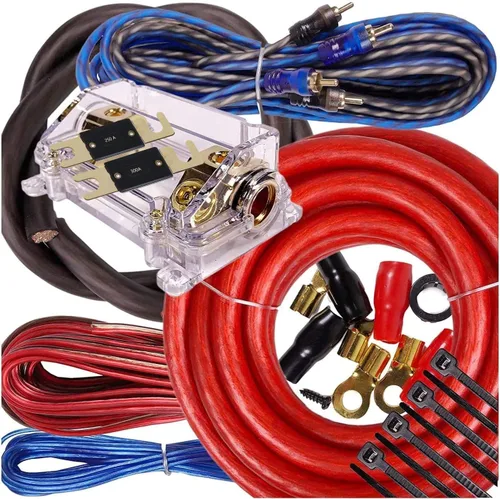 Kit completo de cableado Gravity de calibre 0 de 5000 W, amplificador Pk2 0 Ga, azul, para instalador y aficionado al bricolaje, perfecto para