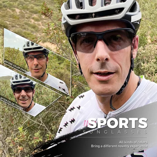 Miniatura 2 de SCVCN Gafas de sol deportivas fotocromáticas para ciclismo, gafas transparentes para hombres y mujeres, protección UV400, MTB BMX, pesca, correr