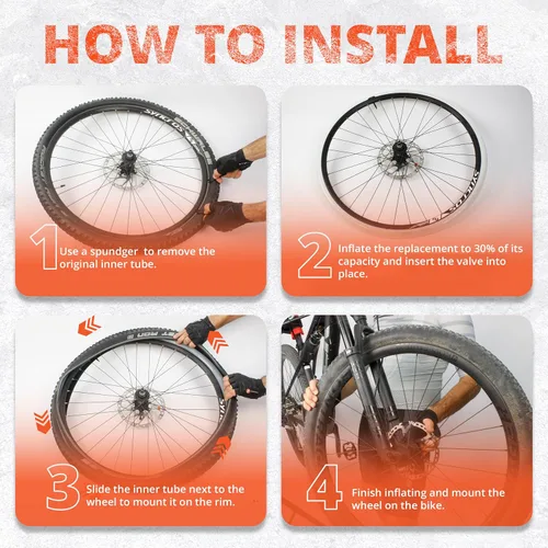 Miniatura 5 de IMPALAPRO Tubo interior de TPU para bicicleta de montaña, 26-29 pulgadas, 1.75-2.4 pulgadas de ancho, válvula Presta de 1.772 in 1 pieza 27.5
