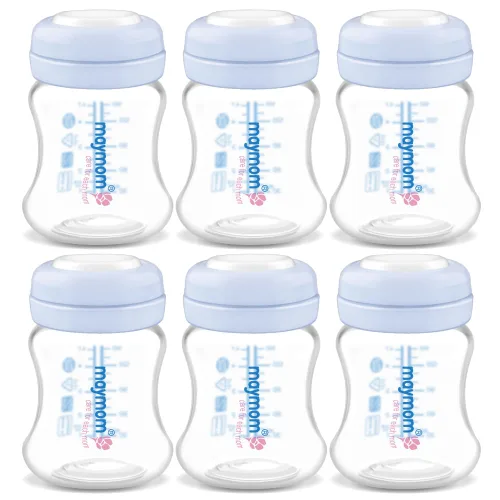 Miniatura 11 de Maymom Botella de recolección de leche de boca ancha con tapa de cúpula, parte superior de botella, disco SureSeal; compatible con botellas Spectra
