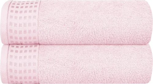 Miniatura 9 de GLAMBURG Juego de 2 toallas de baño de gran tamaño 100% algodón, 28 x 55 pulgadas, ultra suaves, altamente absorbentes, compactas, de secado rápido
