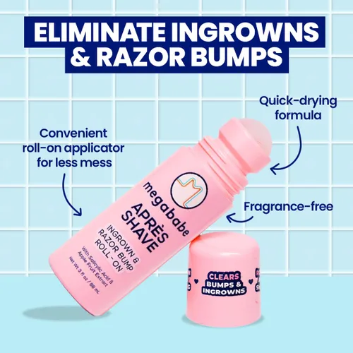 Miniatura 2 de Megababe Après Shave Después del afeitado y depilación Tratamiento roll-on para vellos encarnados y protuberancias de afeitado para mujeres