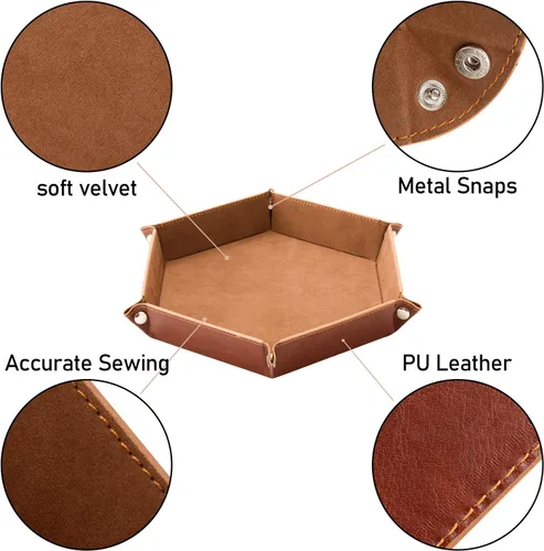 Miniatura 4 de SHYVIA - Bandeja de dados para juegos de mesa RPG DND, bandeja de metal para rodar, caja de almacenamiento de dados, tamaño más grande, plegable