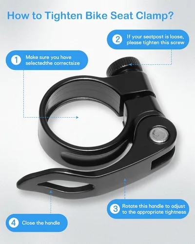 Miniatura 4 de CUNCUI Abrazaderas de asiento de bicicleta 2pc-azul oscuro, 1.252 in