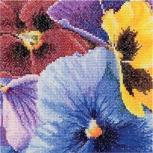 Miniatura 2 de Thea Gouverneur - Kit de punto de cruz, diseño de Pensamientos, color negro, 18 unidades, 13.4 x 13.4 in, kit de manualidades para adultos, kit