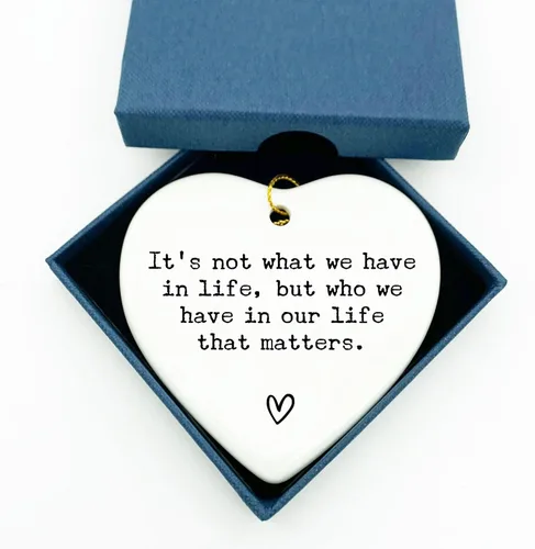 Miniatura 6 de Thinking of You - Adorno de corazón de cerámica, recuerdo significativo de amistad de larga distancia para mejor amiga, familia, hermana, mamá