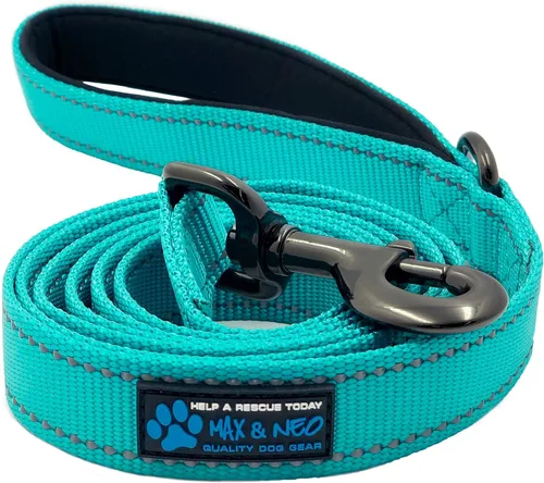 Miniatura 7 de Max and Neo Correa reflectante de nailon para perro – Donamos una a un rescate por cada una vendida (ROJO, 1.2 m)