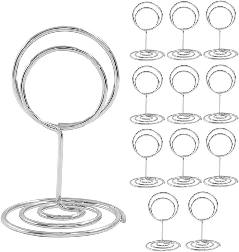 Miniatura 7 de 12 soportes para números de mesa, soporte de tarjeta de lugar negro de 2 pulgadas, soporte de metal para mesa de recepción de boda, soporte