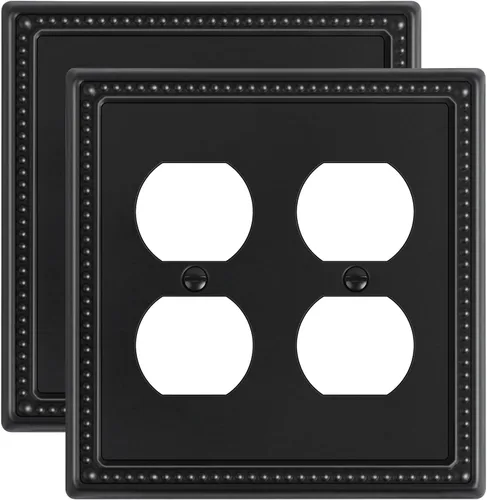 Miniatura 72 de Paquete de 4 placas de cubierta para interruptor de luz de palanca individual, cubiertas decorativas de perlas, placa de pared de metal almendra