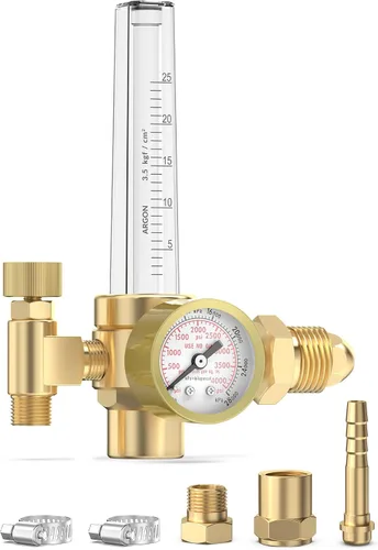 Miniatura 9 de bestarc Regulador de gas de medidor de flujo de CO2 de argón con manguera de gas de 8.2FT para soldadura MIG TIG