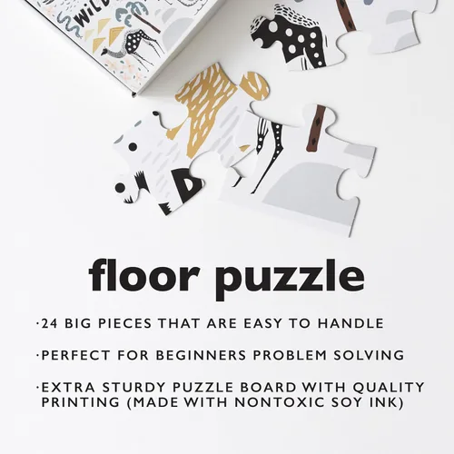 Miniatura 4 de Wee Gallery Rompecabezas de piso, rompecabezas jumbo de 24 piezas para niños pequeños, actividad de aprendizaje temprano, desarrollo de habilidades