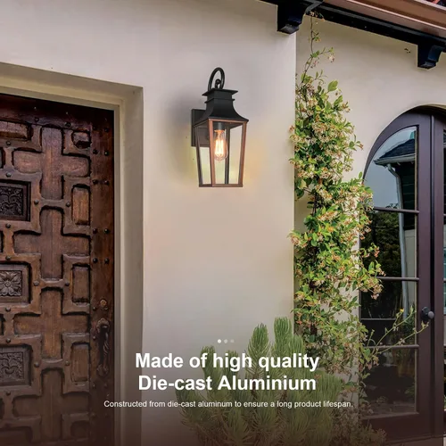 Miniatura 3 de ALVIME - Lámpara de pared para exteriores, 17 pulgadas, color negro mate, resistente al agua, para casa, entrada, puerta delantera, porche, patio