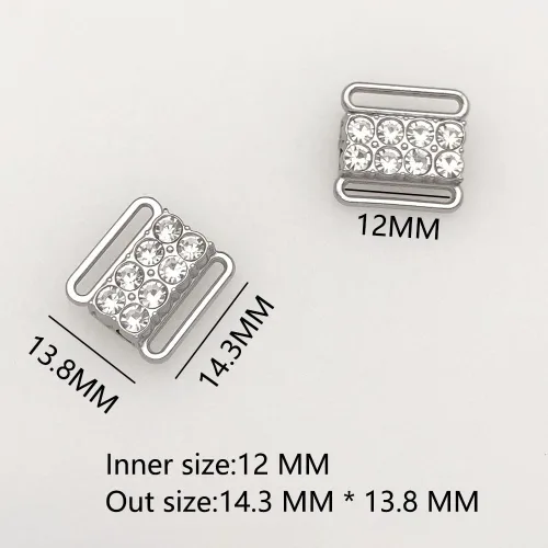 Miniatura 2 de VEVESI 10 Sets12mm Metal Bra Rhinestone Front Clasp Bikini Cierre Lencería Costura Reemplazo Parte