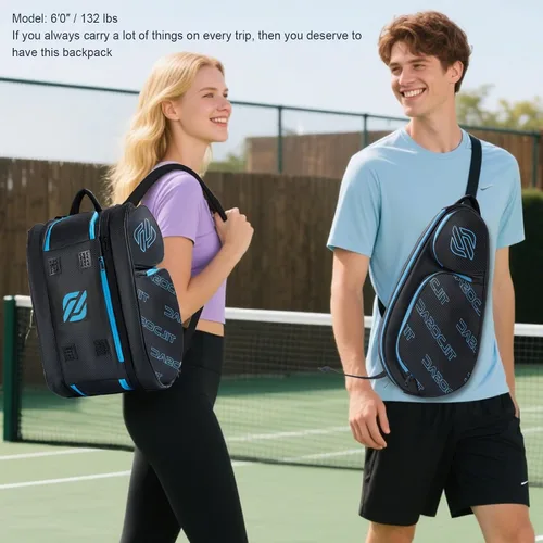 Miniatura 6 de TILDOSAC Bolsa desmontable 2 en 1 para pickleball y pádel para hombres y mujeres Compartimento para raquetas aislado con lámina térmica Para