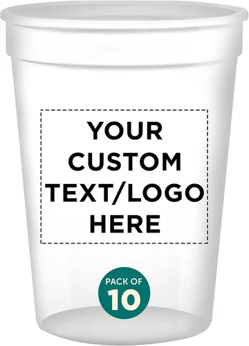 Miniatura 19 de DISCOUNT PROMOS Vasos de plástico personalizados + tamaño de 12 onzas + diseño de fiesta desechable + juego a granel (10, 50 o 100) ideal
