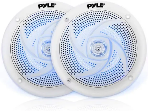 Pyle Altavoces marinos de 6.5 pulgadas, 2 vías, impermeable y resistente a la intemperie, sistema de sonido estéreo de audio para exteriores con