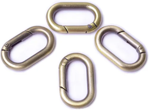 Miniatura 8 de 4pcs Mosquetón Metal Spring Llavero, Clip de Ganchos a Presión, Llavero Hebilla, Anillo Oval para Bolsos, Monederos BBC39 3 colores mezclados