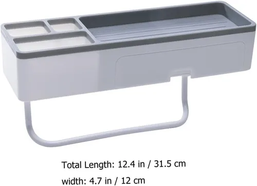 Miniatura 7 de Estante de esquina para ducha, baño, estantes flotantes, soporte para toallas de baño, estantes ajustables, riel para colgar en la pared