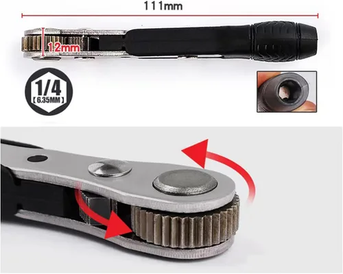 Miniatura 4 de Juego de puntas de destornillador de trinquete de 36 dientes de 1/4 de pulgada, juego de puntas de destornillador de 90 grados de alto par