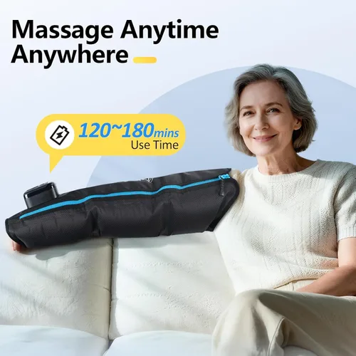 Miniatura 6 de Comfytemp Dispositivo de terapia de compresión de aire K1065, masajeador inalámbrico de brazo completo para circulación y alivio del dolor, manga