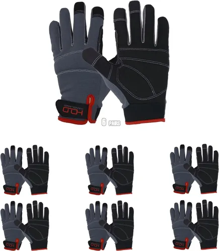HANDLANDY Guantes de trabajo para hombre y mujer, guantes de trabajo de mecánicos de uso general con pantalla táctil, guantes de trabajo flexibles