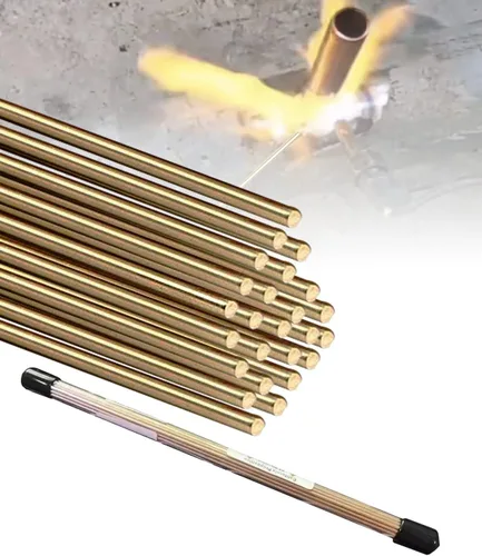 25 Varillas de Soldadura Fuerte, Soldadura de Latón, Varilla de Soldadura de Latón para Soldadura de Gas Oxiacetileno Soldadura Fuerte de Cobre,