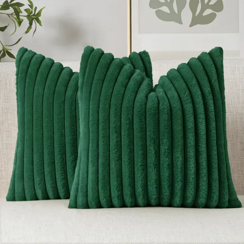 Miniatura 23 de MIULEE Juego de 2 fundas de almohada decorativas de piel sintética de 16 x 16 pulgadas, decoración moderna de primavera para el hogar, almohadas