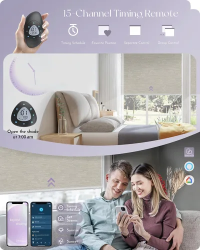 Miniatura 4 de Graywind Persiana Enrollable Motorizada 100% Opaca Compatible con Alexa Google Control Remoto Inteligente Persianas Recargables con Batería Motor