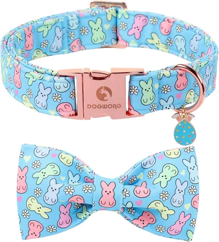 Miniatura 45 de DOGWONG Collar de perro arcoíris con bonito lazo para el Mes del Orgullo LGBT - Collar ajustable y cómodo para perros grandes, medianos y pequeños
