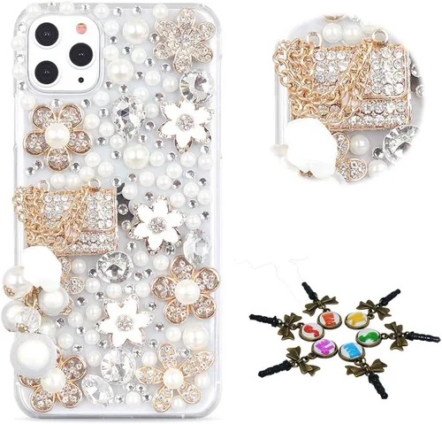 Miniatura 49 de Sparkle - Funda para teléfono compatible con Samsung Galaxy A12, elegante, hecha a mano en 3D, diseño de diamantes de imitación, diseño de diamantes