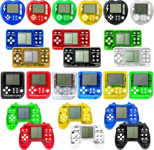 SSRMX 24 Piezas Regalos de Fiesta de Videojuegos Día de San Valentín para Niños, Mini Llavero de Juego Arcade Regalos de Fiesta Cumpleaños