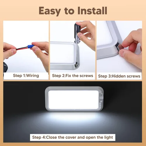 Miniatura 6 de BlueFire 1 paquete de 1 luz LED superbrillante de CC de 12 V para techo de caravana, luz interior de doble cúpula con interruptor