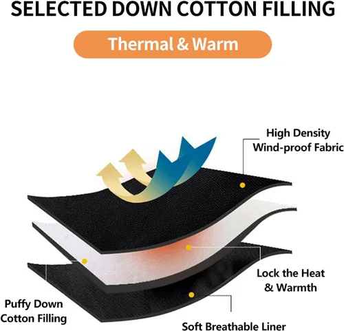 Miniatura 4 de Flygo Chaleco acolchado de invierno para hombre, chaleco ligero con cuello alto, chaqueta sin mangas