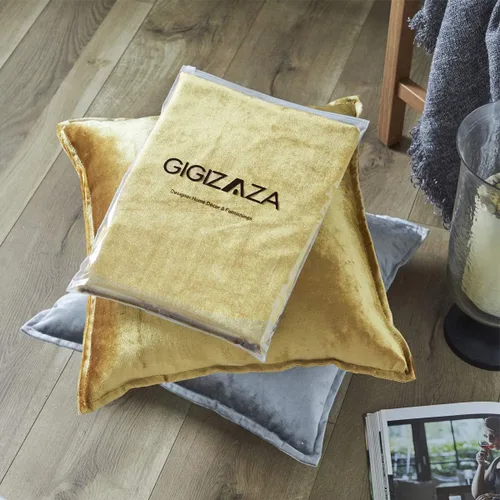 Miniatura 7 de GIGIZAZA Fundas de Almohadas Decorativas de Terciopelo Dorado Lumbar 12x20 Oblongas para Sofá y Sillón Paquete de 2