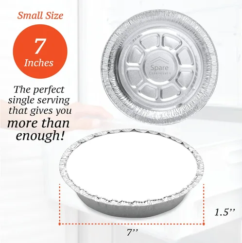 Miniatura 2 de (Paquete de 55) Sartenes de aluminio pequeñas de 7" con tapas - Sartenes redondas de aluminio con tapas para congelador y horno - Recipientes