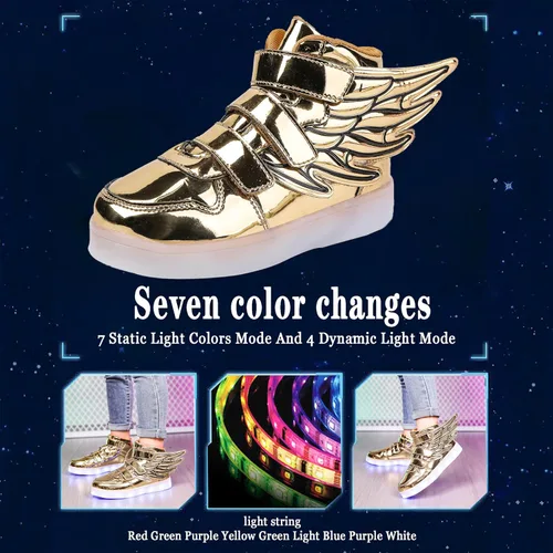 Miniatura 4 de MAQLPC Zapatos deportivos de baile con luz LED para niños y niñas, con carga USB, para Halloween, fiesta de Navidad