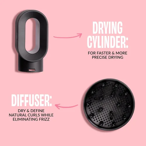 Miniatura 4 de Foxybae Super Styler - Juego de cepillos secadores 4 en 1 - Difusor, cepillo de soplado, barril de rizado de 1.25 pulgadas y cilindro de secado