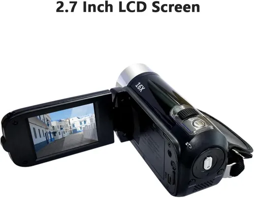 Miniatura 9 de Andoer Cámara de vídeo digital portátil de alta definición 1080P DV 16 MP con pantalla LCD de 2.7 pulgadas, zoom digital de 16x y batería incorporada